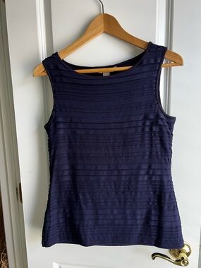 Banana Republic Navy Textured Sleeveless Blouse Size S